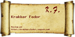 Krakker Fedor névjegykártya